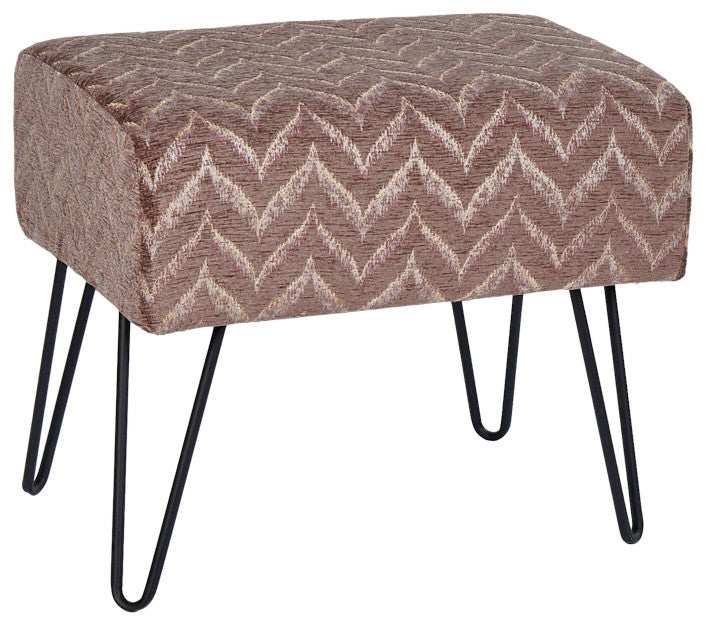 Arusha Jacquard Chenille Ottomans, Light Brown, 19"x13"x7"