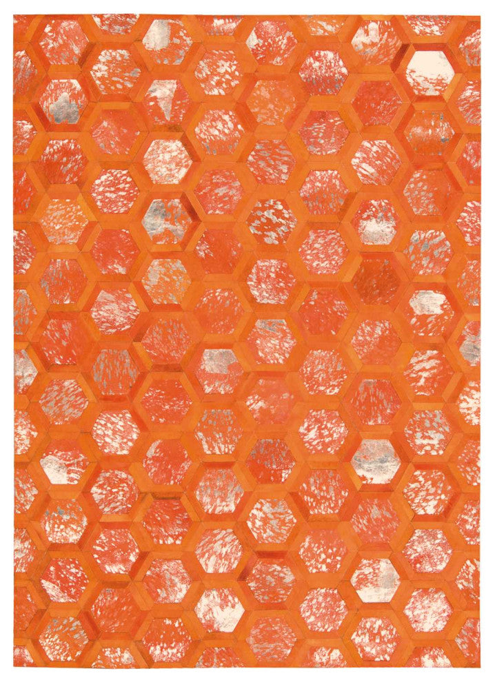 Michael Amini City Chic 5'3" x 7'5" Tangerine Modern Indoor Rug
