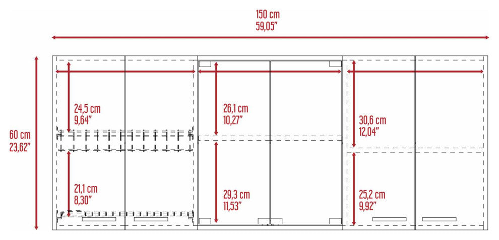 Yuma 59" Wall Cabinet, White
