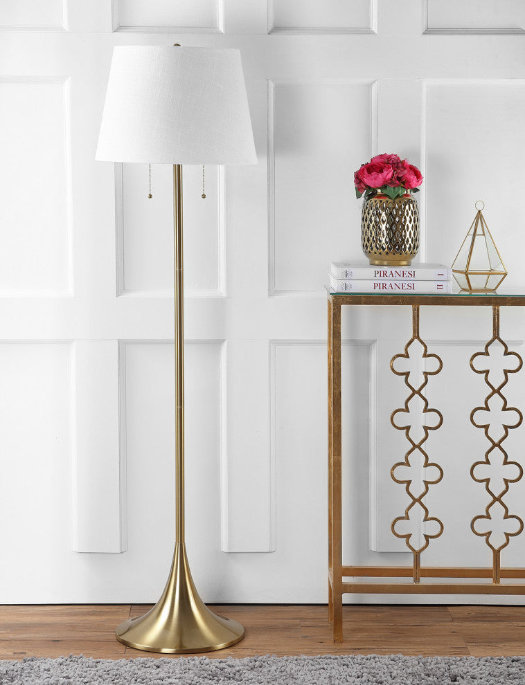 Amelia 63" Metal Floor Lamp, Brass