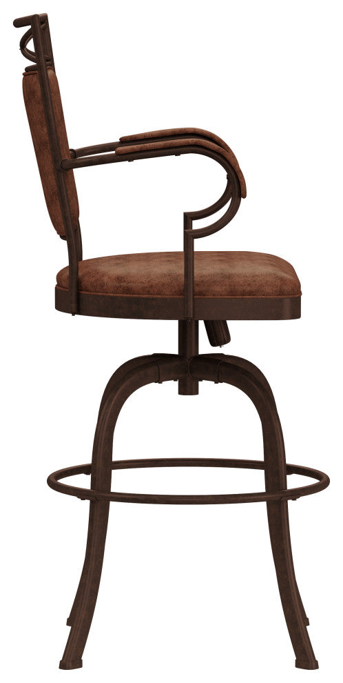 Hillsdale Bridgetown Tilt Base Metal Swivel Stool, Aged Bronze, Bar Height