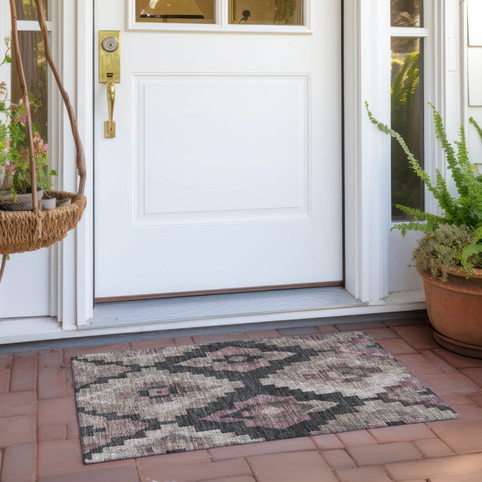 Machine Washable Indoor/Outdoor Chantille ACN1894 Taupe 1'8" x 2'6" Rug