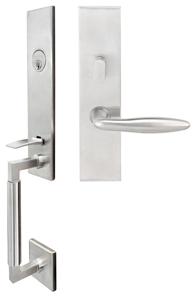 Summer Lever, Mortise Entry Handleset, Right Hand Reverse, Satin Stainless Steel