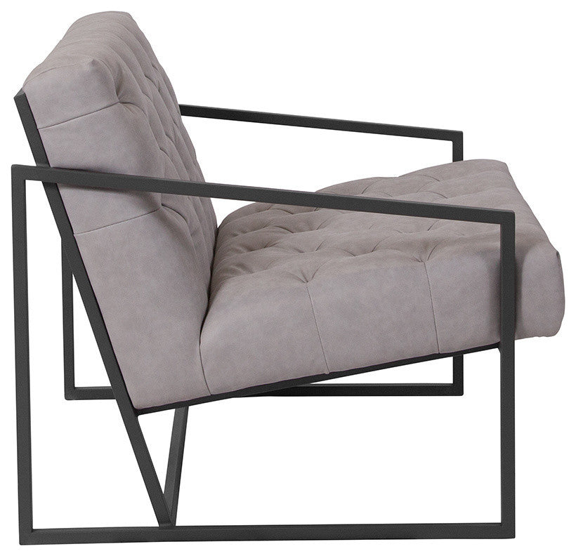 Hercules Madison Series Retro White Leather Tufted Lounge Chair