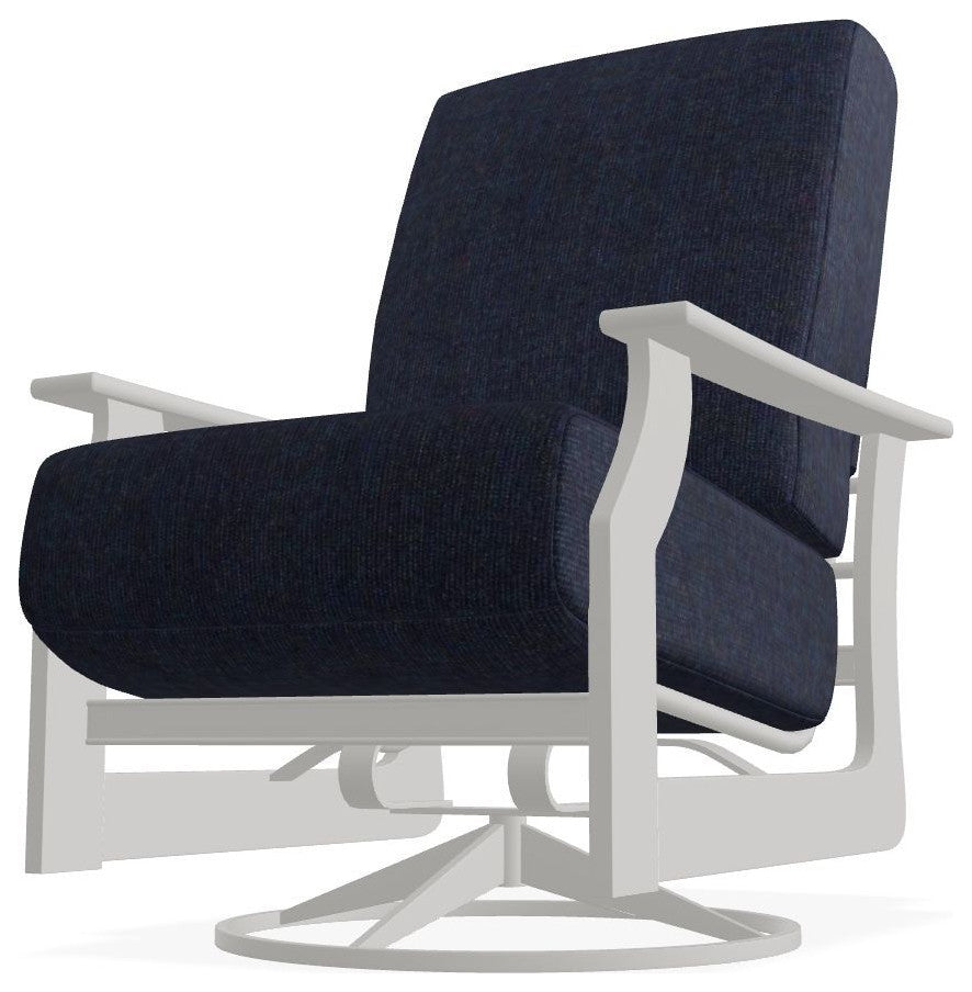 St. Catherine Deep Seat Outdoor Swivel Rocker, Indigo/Snow