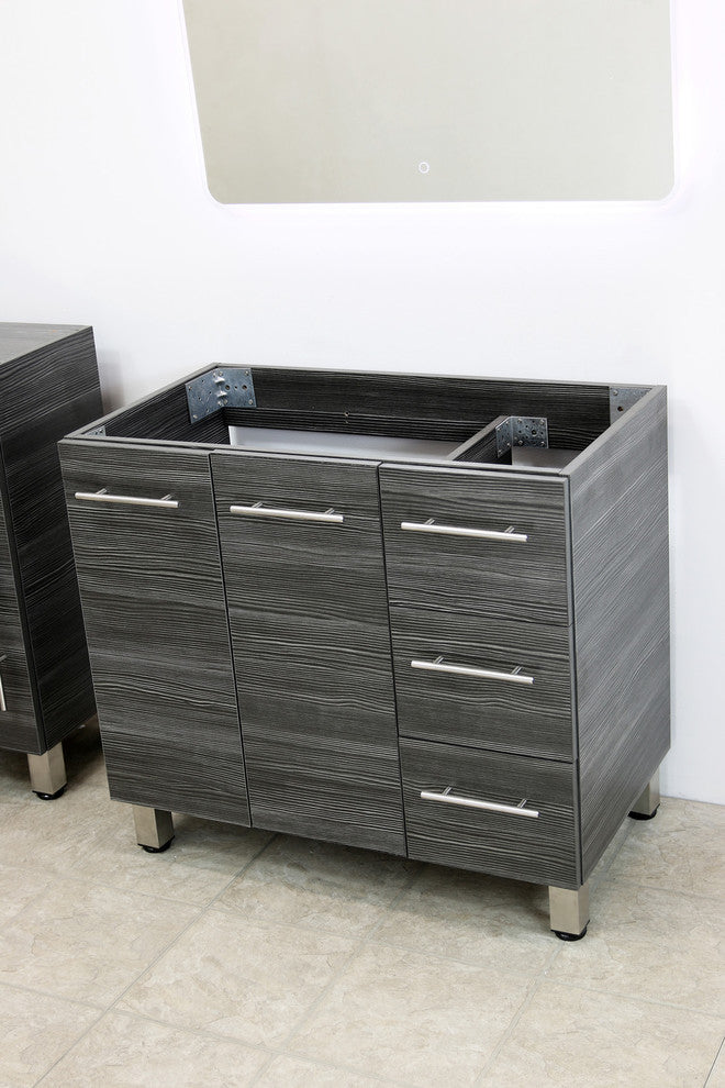 Windbay 48" Free Standing Vanity, Dark Grey, White Quartz Under Mount Countertop