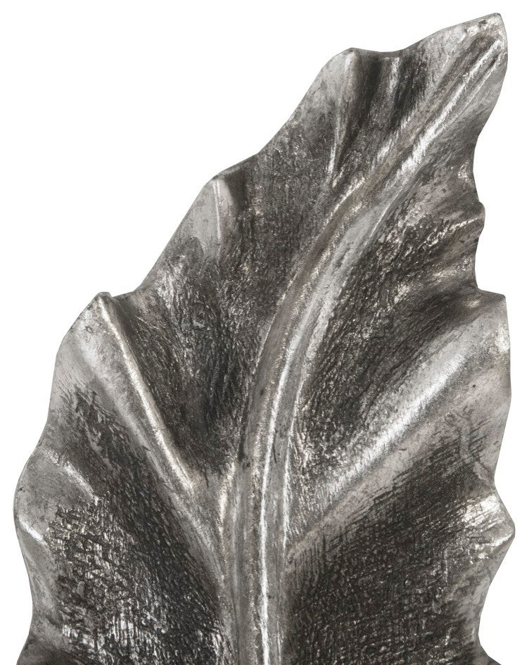 Petiole Wall Leaf, Silver, Small, Version B