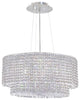 Elegant Moda Dining Room Light, Chrome Finish With Royal Cut Crystal