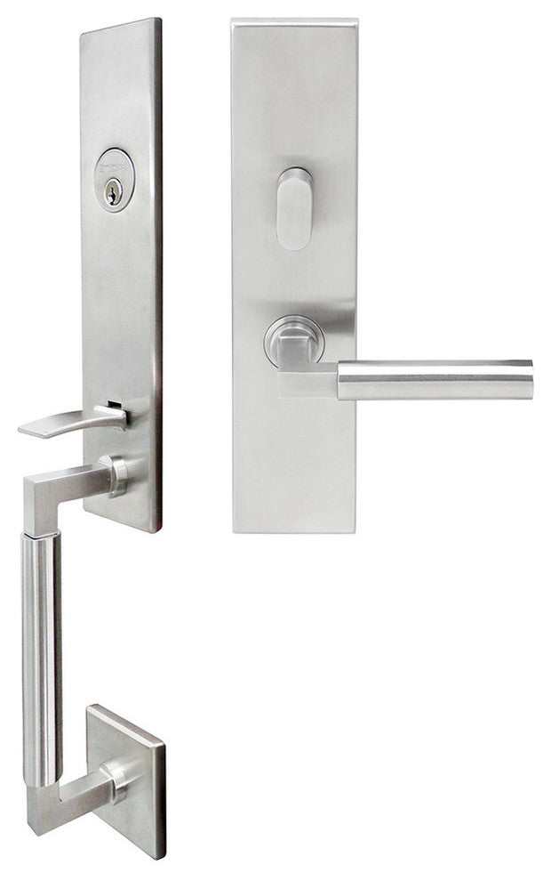Aurora Lever, Mortise Entry Handleset, Right Hand Reverse, Satin Stainless Steel