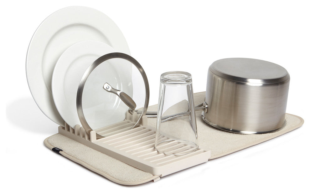 Udry Mini Dish Rack and Drying Mat, Linen