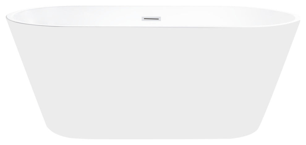 Vanity Art 54"x29" Acrylic Non-Slip Freestanding Soaking Bathtub, Pure White, 54" Soaking