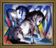 Franz Marc Two Horses - 20" x 25" Framed Premium Canvas Print
