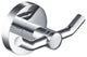 Elie Bathroom Robe and Towel Double Hook, Chrome