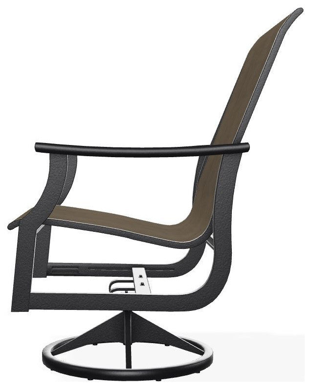 St. Catherine Sling Outdoor Swivel Rocker, Kora/Black