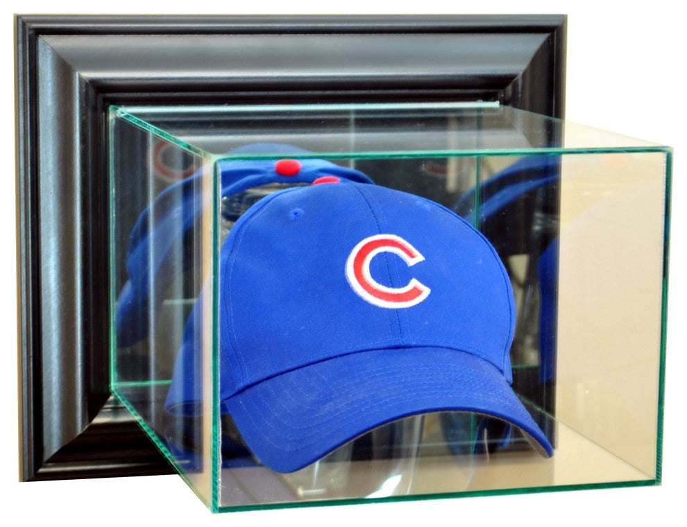 Wall Mounted Cap / Hat Display Case, Black