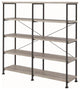 Analiese Industrial Four Tier Bookcase w/ gray Driftwood Finish and Black Frame