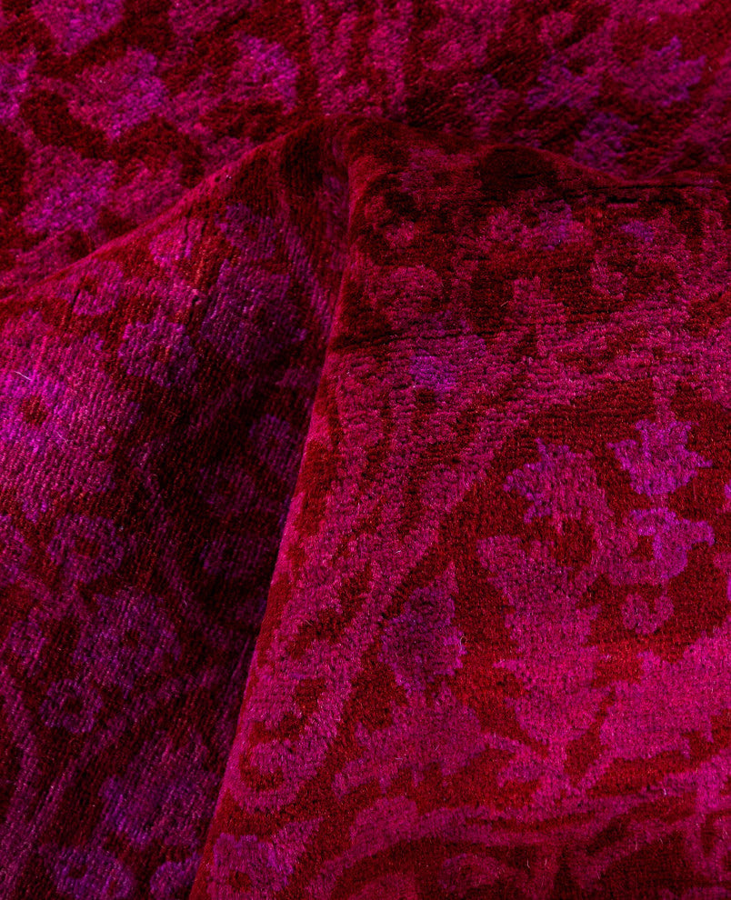 Overdyed One-of-a-Kind Hand-Knotted Area Rug Red, 5' 1" x 8' 1"