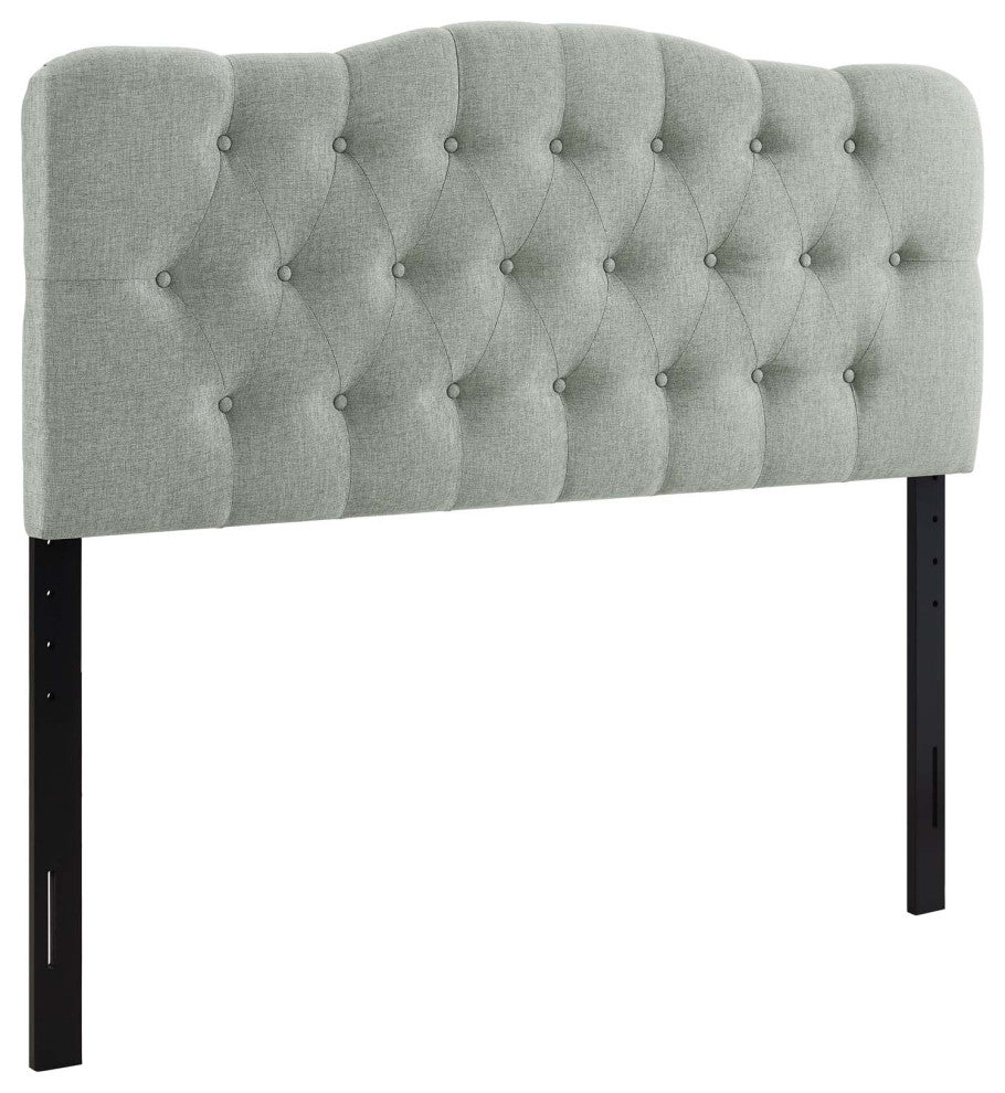 Annabel Queen Upholstered Headboard, Gray