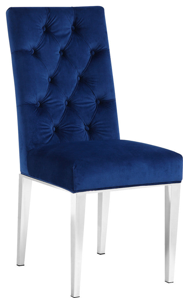 Juno Velvet Dining Chair (Set of 2), Navy