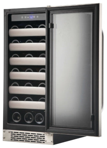 33 Bottle Seamless Stainless Steel Door Single Zone Built-In Wine Refrigerator