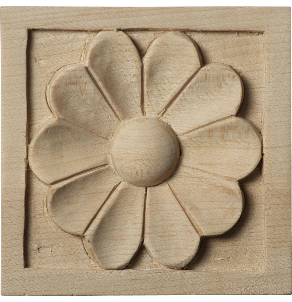 3"W x 3"H x 5/8"D Small Medway Rosette, Lindenwood