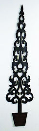 75" Tall Fretwork Metal Topiary Tree Wall Art, Grille Garden Outdoor
