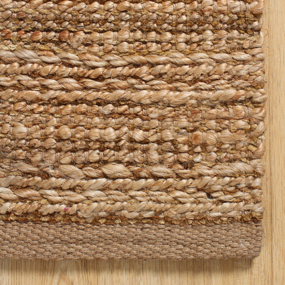 Tan Organic Jute Area Rug, 5'x7'
