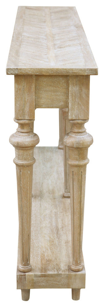 Arin 60" Traditional Turned Leg Console Table, Mango Hardwood