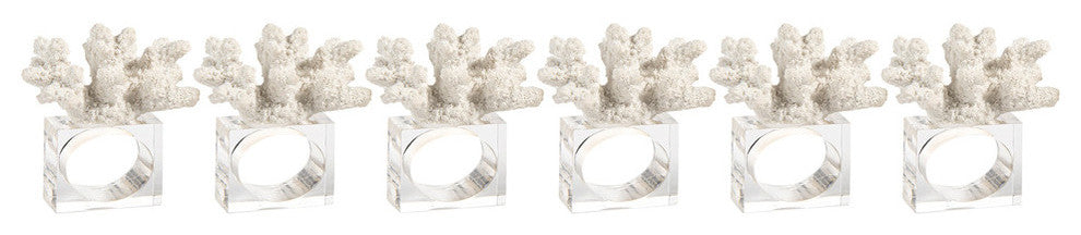 "Minka" Coral Napkin Ring Holder (Set of 6)
