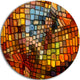 Dreaming Of Stained Glass, Abstract Round Wall Art, 11"