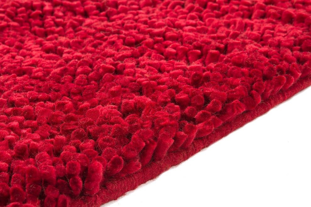 Strata Contemporary Area Rug, Deep Red, 9'x13' Rectangle