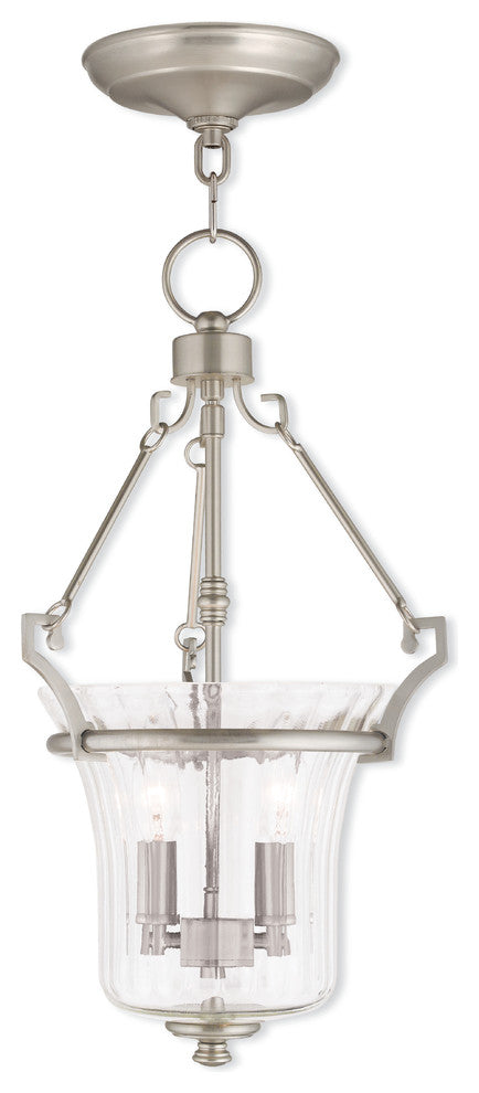 Livex 50922-91 2-Light Brushed Nickel Pendant, Brushed Nickel