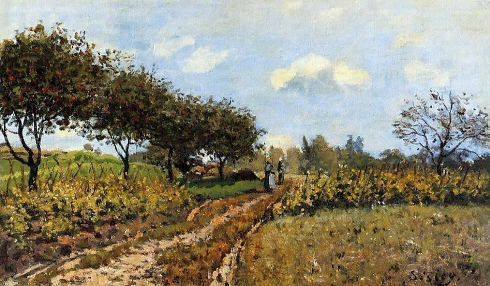 Alfred Sisley Path in the Country Premium Canvas Print