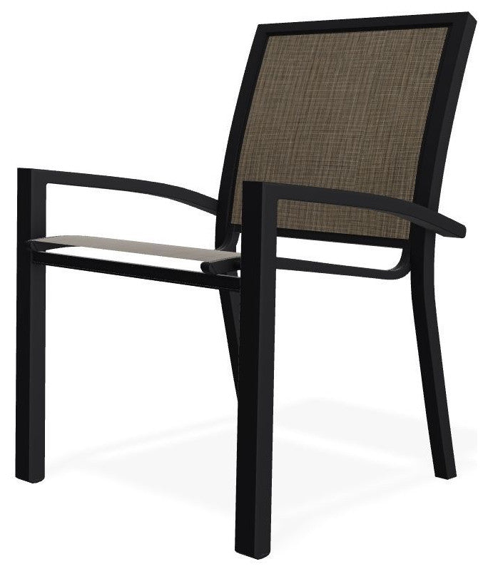Kendall Sling Stackable Outdoor Dining Chair, Kora/Black