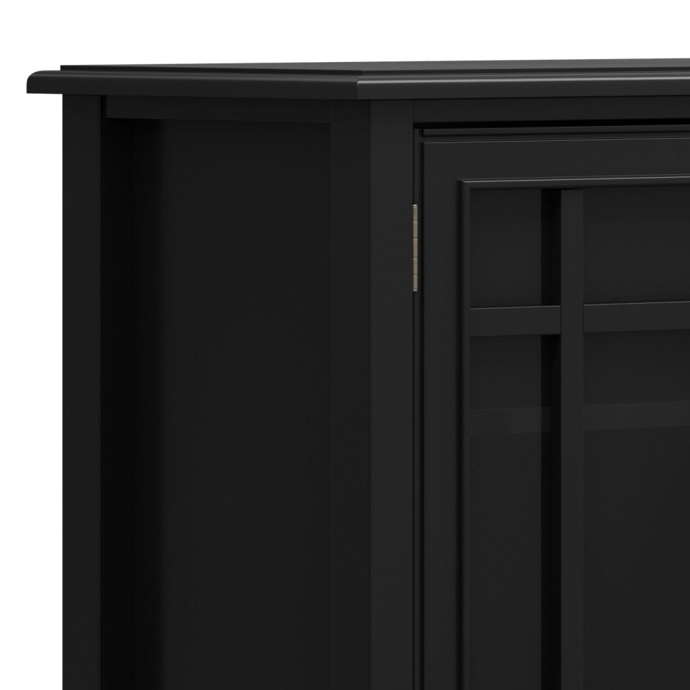 Connaught Solid Wood Tall Storage Cabinet, Black