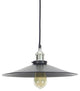 Nickel Black Large Flat Shade Pendant Light