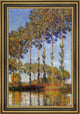 Claude Oscar Monet a Row of Poplars Framed Premium Canvas Print, 18"x27"