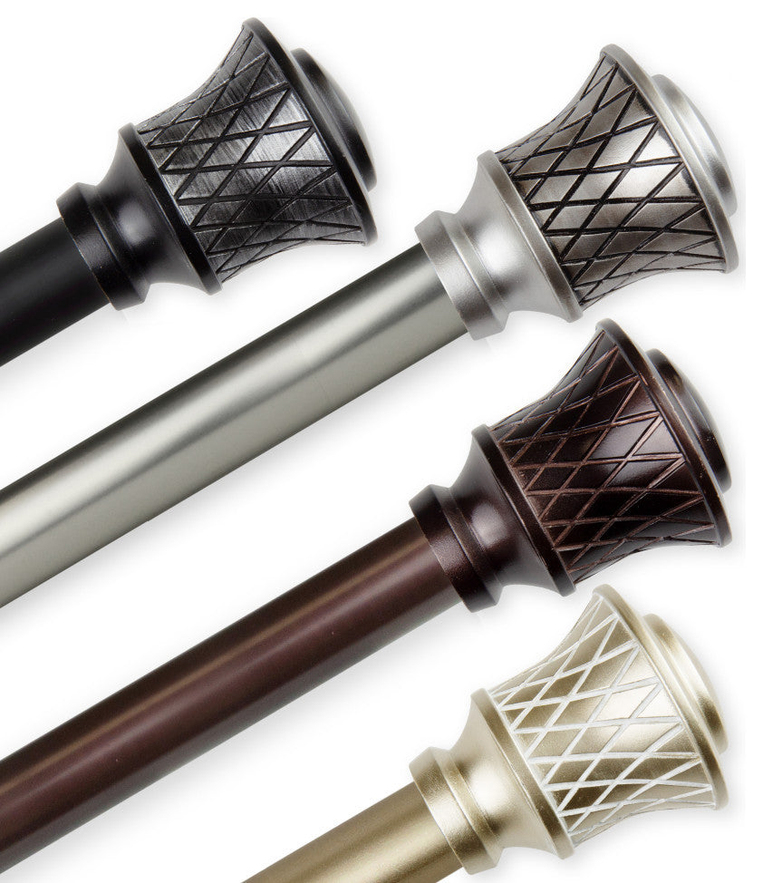 Alina 1" Curtain Rod, Satin Nickel, 48-84"