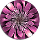 Glittering Lush Purple Fractal Flower, Floral Disc Metal Wall Art, 36"