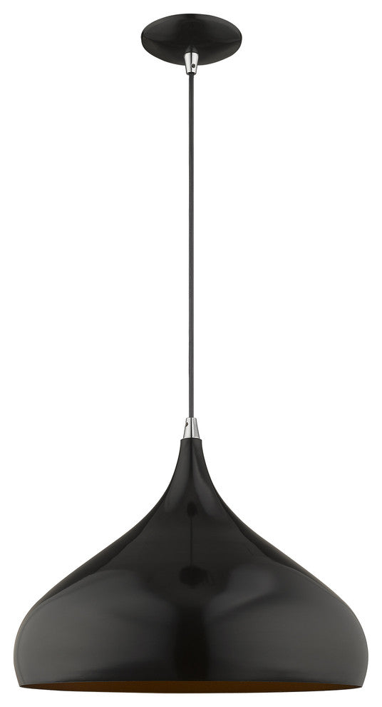 Livex Lighting Shiny Black 1-Light Mini Pendant