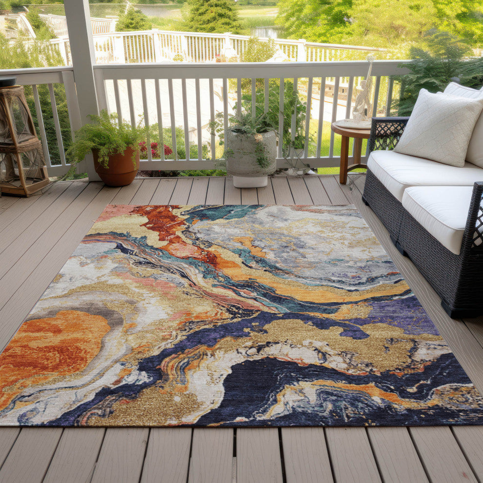 Machine Washable Indoor/Outdoor Chantille ACN1908 Linen 5' x 7'6" Rug