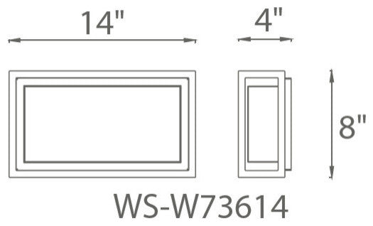 Modern Forms Framed 14" LED Outdoor Wall Light, Bronze