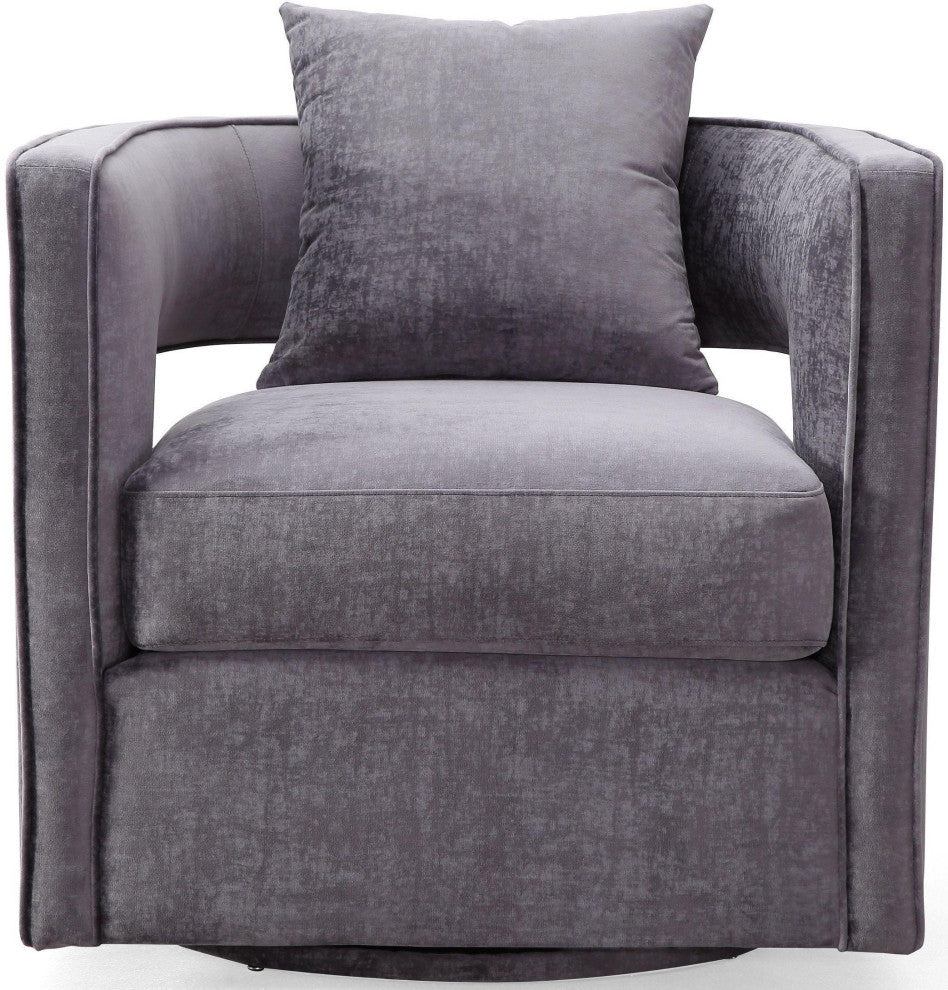 Kennedy  Velvet Swivel Chair, Gray