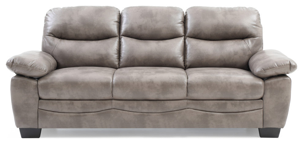 Nipomo Faux Leather Sofa, Gray