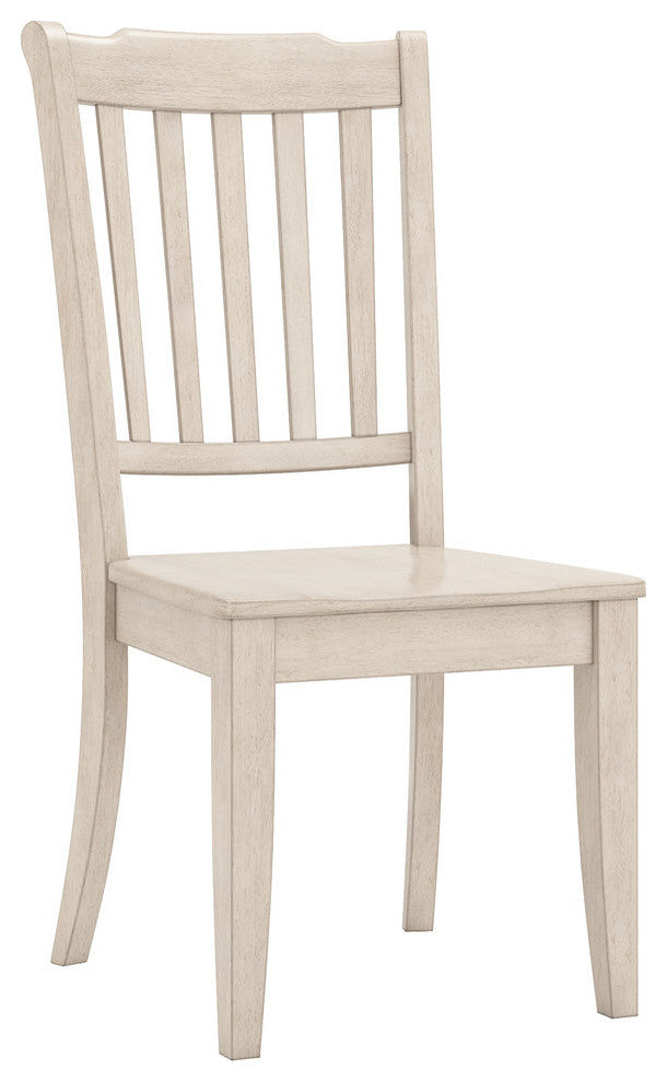 Arbor Hill Slat Back Wood Dining Chair, Set of 2, Antique White
