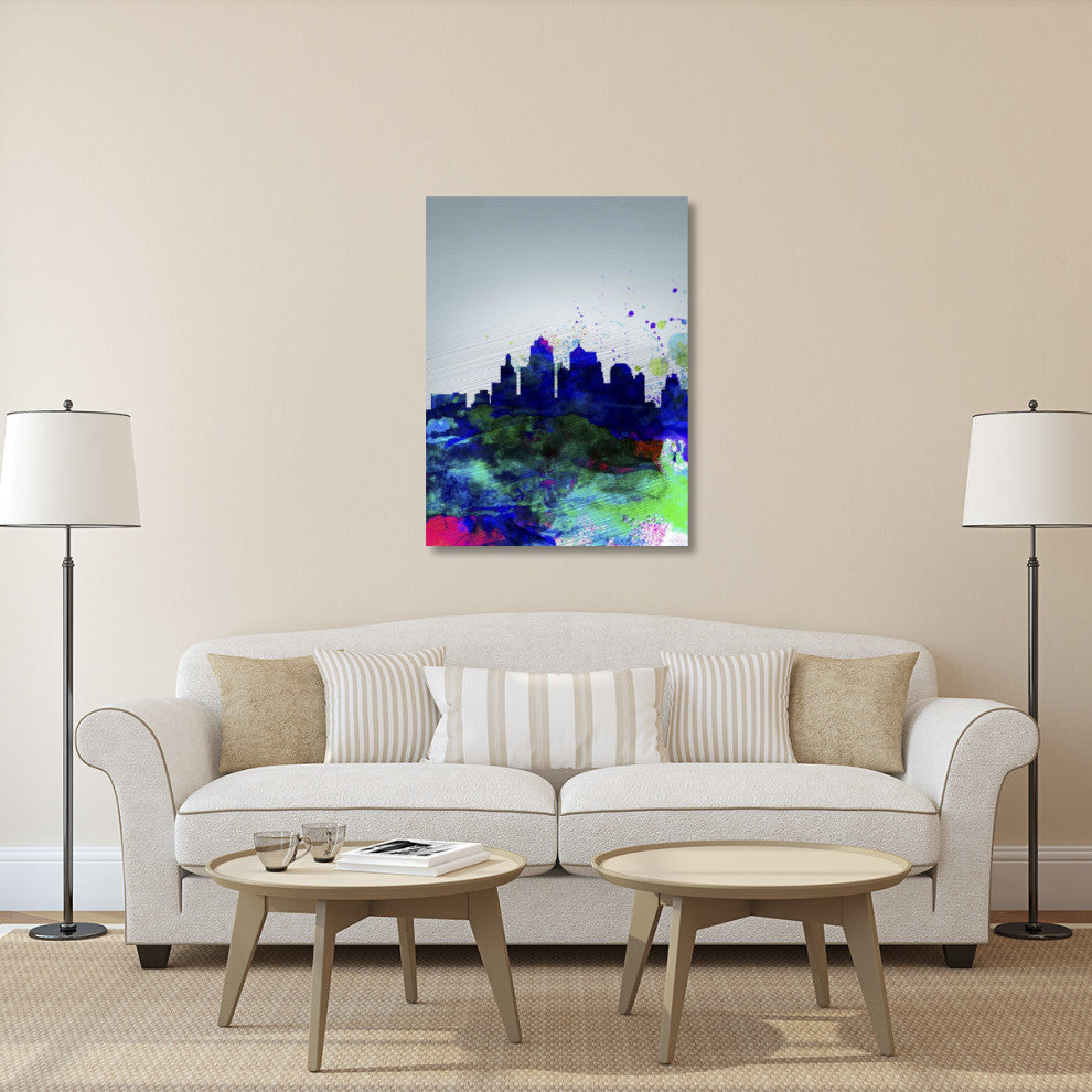 "Kansas City Watercolor Skyline" Fine Art Print