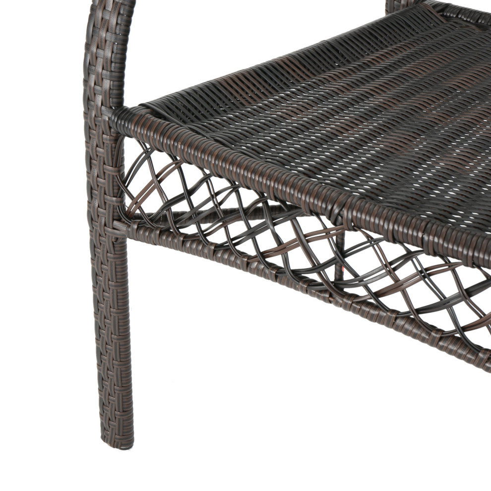 GDF Studio 3-Piece Malibu Brown Wicker Bistro Set