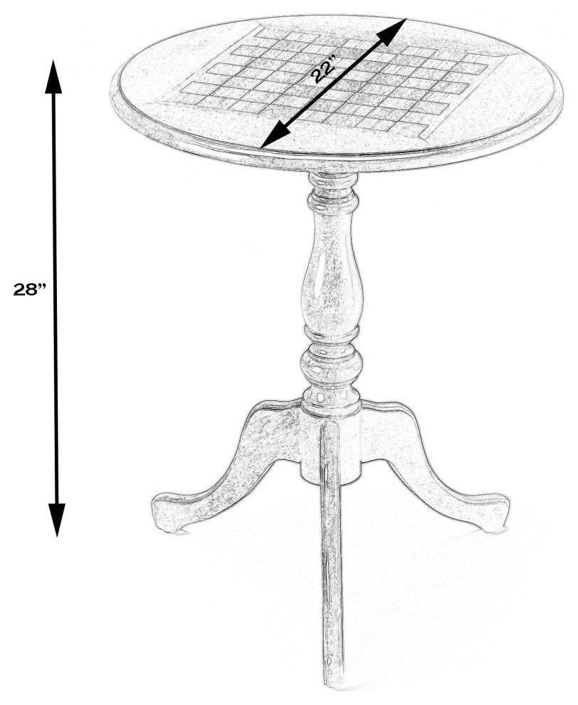Colbert 22" Round Pedestal Game Table, Powder Gray
