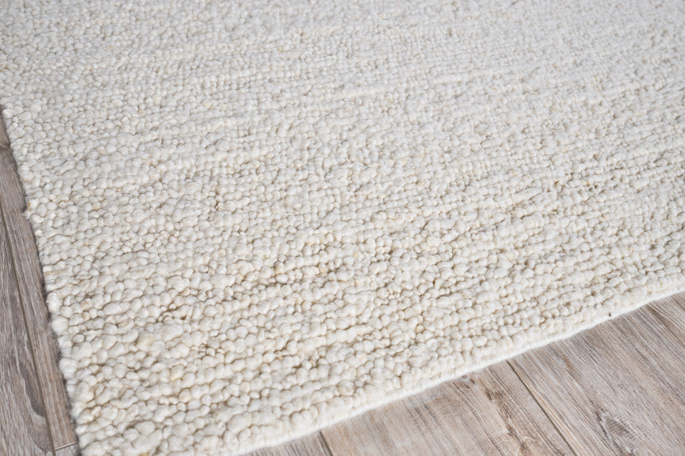 Borelli Handmade Hand Loomed Wool Ivory Area Rug