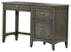 Wooden Writing Desk With Keyboard Tray And 2 Drawers, Gray